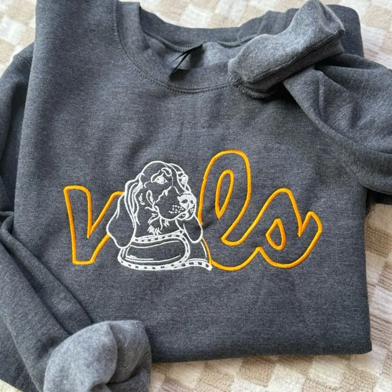 TN VOLS Orange and White Smoky Sweatshirt with Unique Logo Design