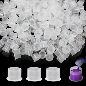Tattoo Ink Caps - Narkysus 1000Pcs Medium Ink Caps Disposable Tattoo Ink Cups with Base #14mm Clear Plastic Pigment Tattoo Caps Container Ink Cups for Tattoo Supplies