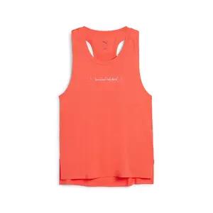 PUMA Womens Run Graphic Mesh Singlet Crew Neck Athletic Tank  Casual - Red