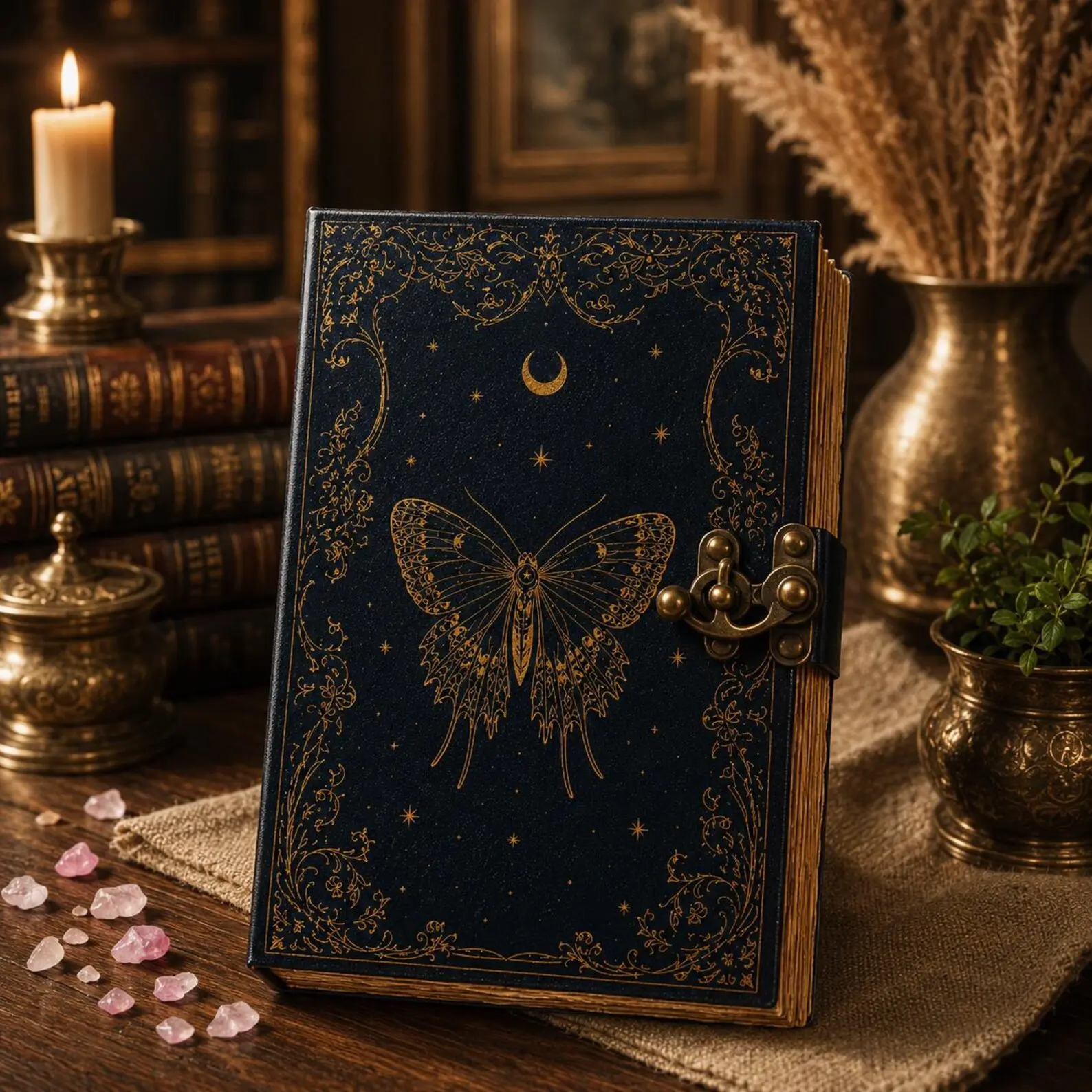 leather journal book of shadows Butterfly leather journal