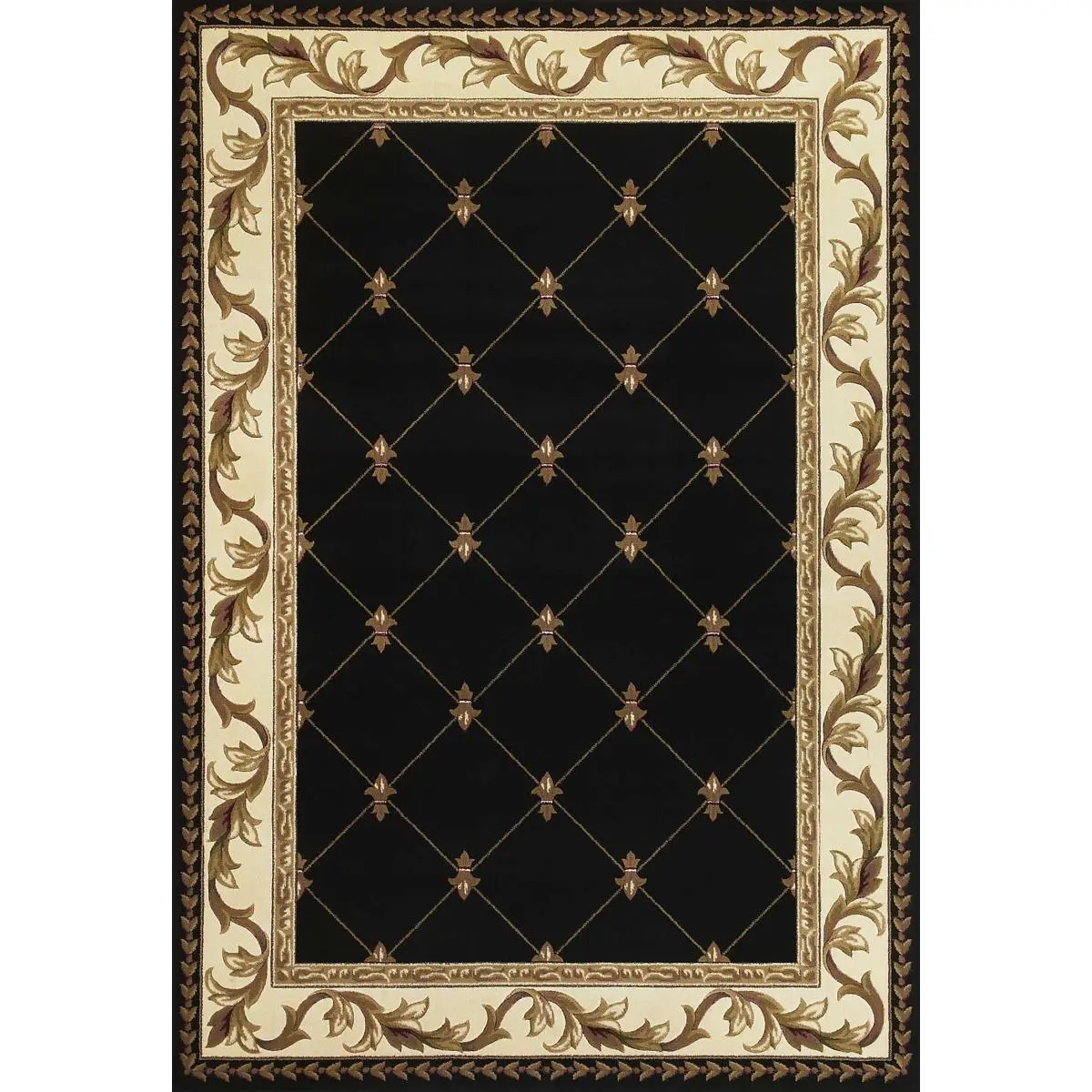 HomeRoots 352470 5 ft. 3 in. x 7 ft. 7 in. Polypropylene Black Area Rug