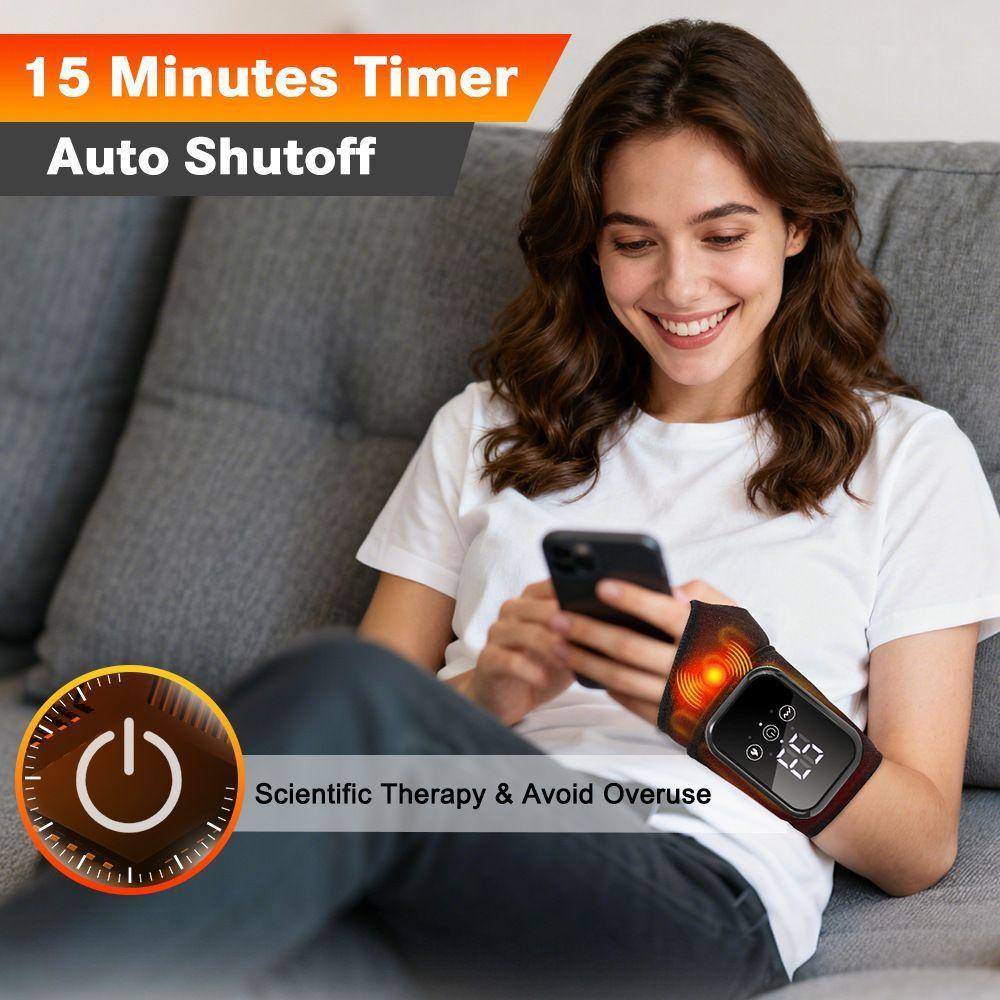 New model hand massager - Heat therapy for wrist joints, heating of palm and back of hand, wrist massage device - Suitable for both men and women - Ideal gift for parents, wives and family members - Complies with hand ergonomics