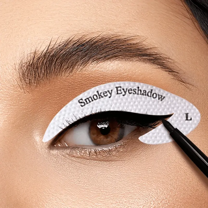 32-Pair Eyeliner Stickers - No-Battery Makeup Templates, Easy Application & Removal, Precise Eyeliner Guides for Beginners/Pros, Quick Eye Makeup, Compatible with Eyeliner Pens/Pens - Beauty Tool Stickers, Clear Template Design, Highquality
