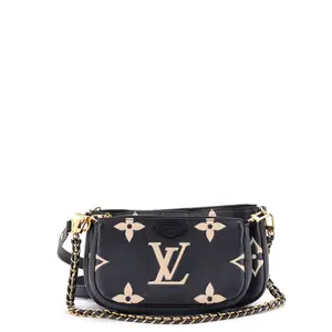 Pre-owned Louis Vuitton material Messenger Bags Multi Pochette Accessoires Bicolor Monogram Empreinte Giant by Rebag
