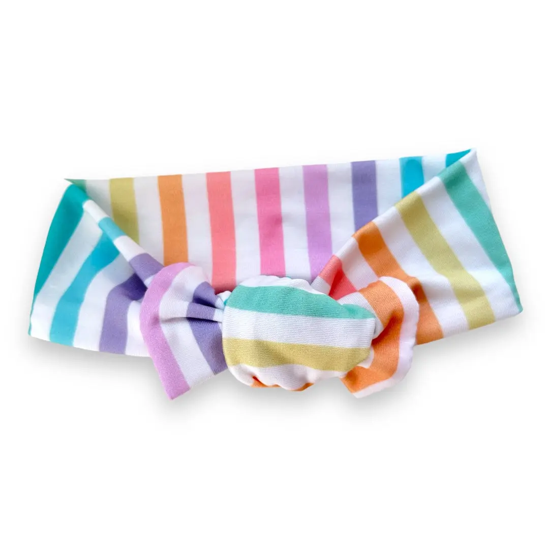Rainbow Stripes Bow