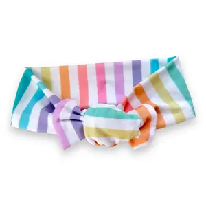 Rainbow Stripes Bow