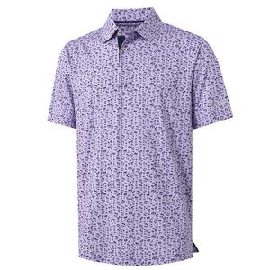 MAELREG Men's Fashion Polo Shirts Stretch Performance Golf Shirts Casual Tops Graffiti Lapel T-Shirts Creative Menswear Shortsleeve Mint Seaside Palm