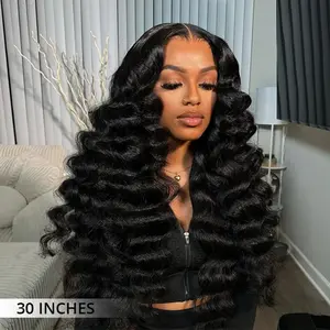 ZLIKE 220% Density 13*6 Full Lace Luxury Custom Loose Deep Wave Wigs Bouncy Wavy Lace Wig Super Double Drawn Virgin Human Hair Transparent Lace Front Wigs #Summervibes