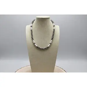 8mm Sterling Pearl, Saucer and pink conch - 19 inch
