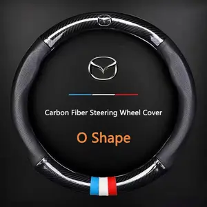 Car Carbon Fiber Ventilate Steering Wheel Cover for Mazda 2 3 Cx5 Cx30 Cx8 Cx3, Durable Design, Perfect Fit for Various Models