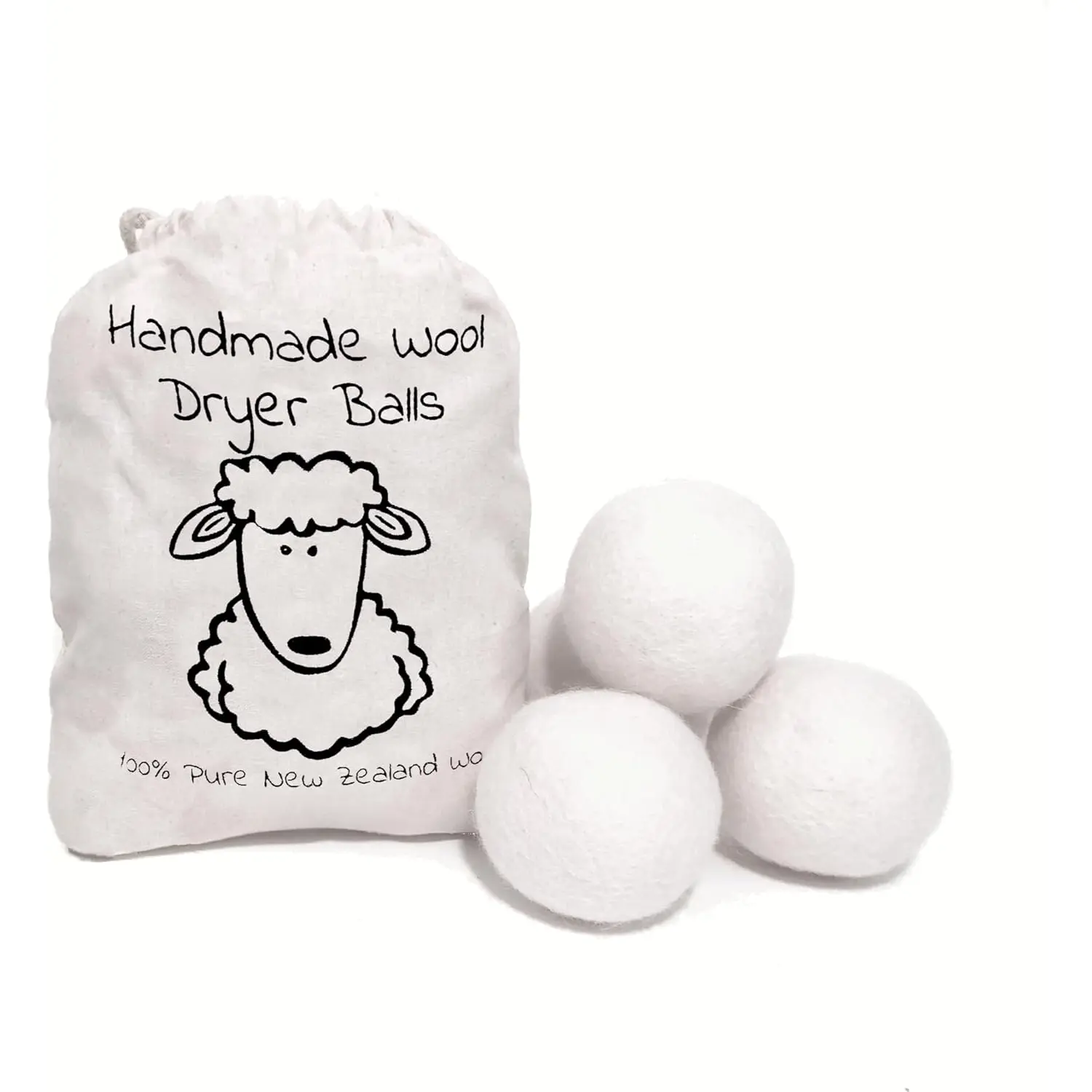 Dryer Balls XL 4-Pack -  Pure  Zealand ,   Fabric Softener, Reduces Wrinkles & Drying Time, Ideal for Essential Oils, Dryer Sheets Alternative,Dryer Balls Laundry