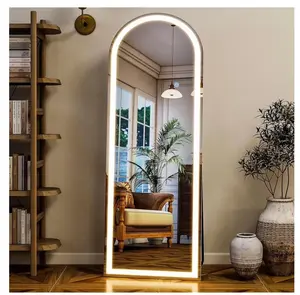 21"x64" LED Full Length Mirror Arched Floor Mirror Wall Mounted, White