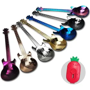 Guitar Dessert Spoons Coffee Teaspoons Set, Stainless Steel Colorful Dessert Spoons, Cute Demitasse Tea Scoop for Stirring Drink Mixing Milkshake Jam(Lucky 7)