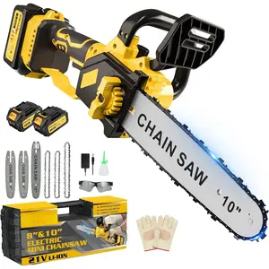 8" & 10" Mini  Cordless  , Electric  2 in 1, Brushless  Chainsaws Handheld Chain  for Tree Branches, Courtyard, DIY, Garden, Gifts for Women Men Dad Husband