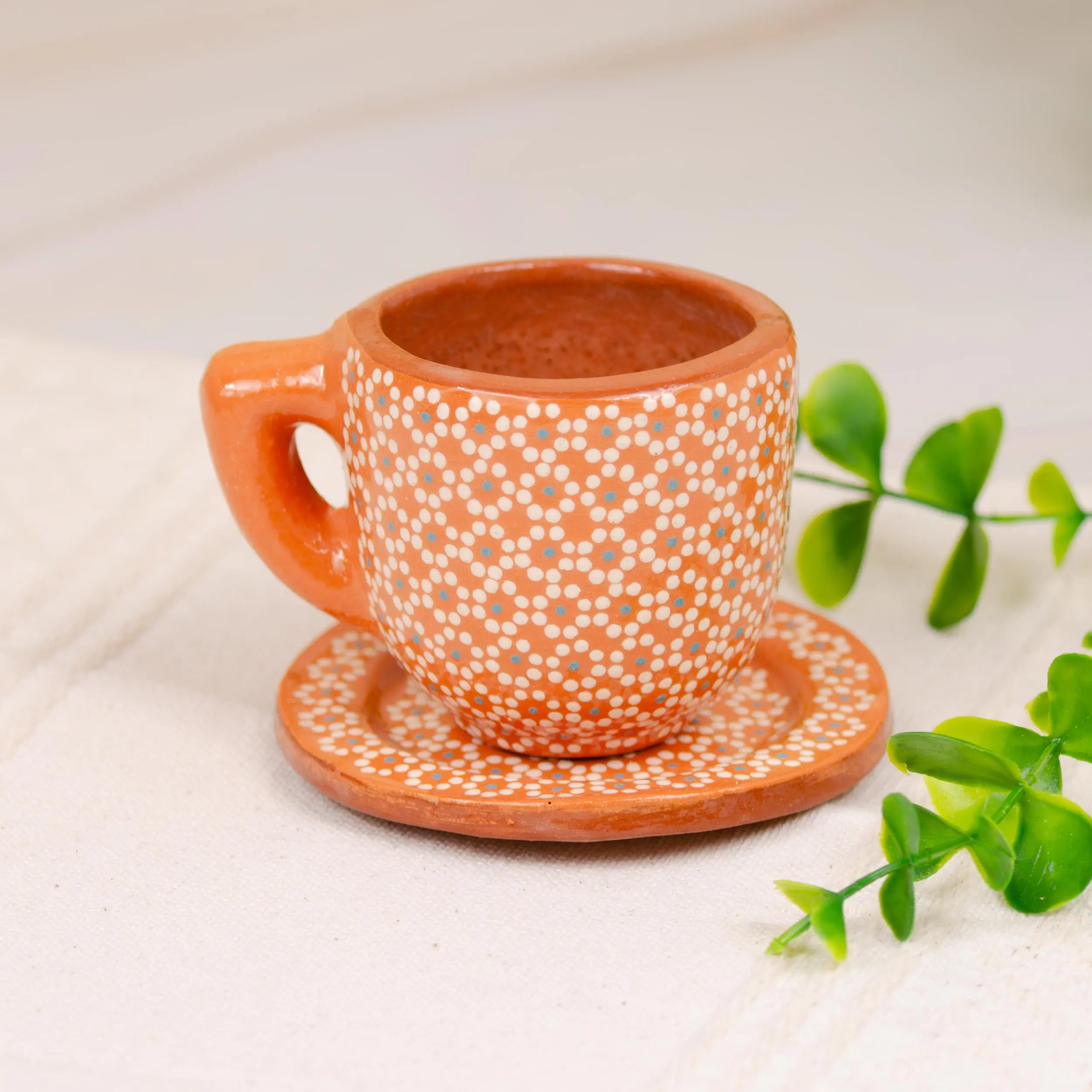 Capula Hand-Painted Espresso Cup with Saucer