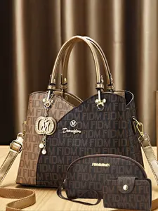 Elegant Floral Print Handbag Set, Fashionable Versatile Women's Commuter Shoulder Crossbody Bag, Casual All Season Accessory