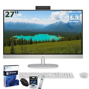 HP 27" FHD Touchscreen All-in-One Desktop, Height Adjustable, Win11 Pro, Intel Core Ultra 7 155U, 32GB Memory, 1TB SSD, Shell White, Bundle Included