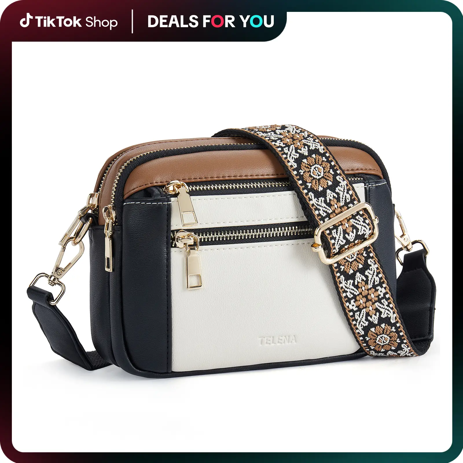 Telena Crossbody Purse for Women Small Crossbody Bags Trendy Vegan Leather with Adjustable Strap Crossbody Kindle Gift Compact &Waterproof Design