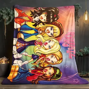 Bratz Theme Pattern Soft and comfortable home blankets, small throw blankets, nap blankets, perfect Christmas gifts for friends and besties. Super soft heat-pressed blankets. Y251209038