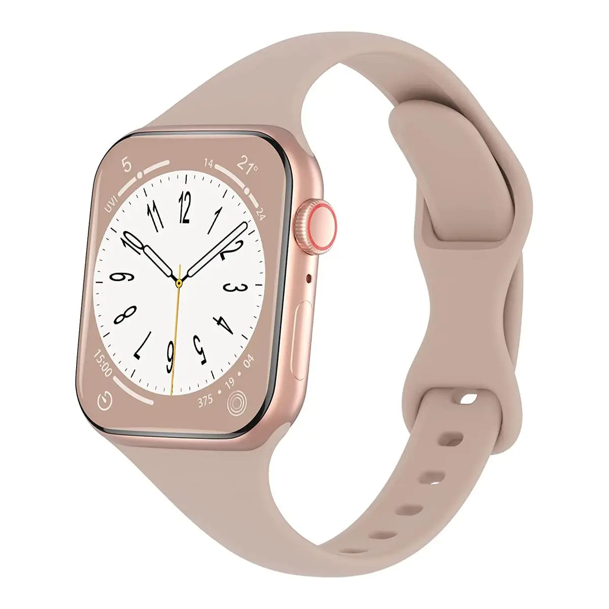Women's Small Waist Monochrome Silicone Butterfly Buckle Band, Soft Comfortable Breathable Wristband For iWatch Ultra Series Se 9/8/7/6/5/4/3/2/1