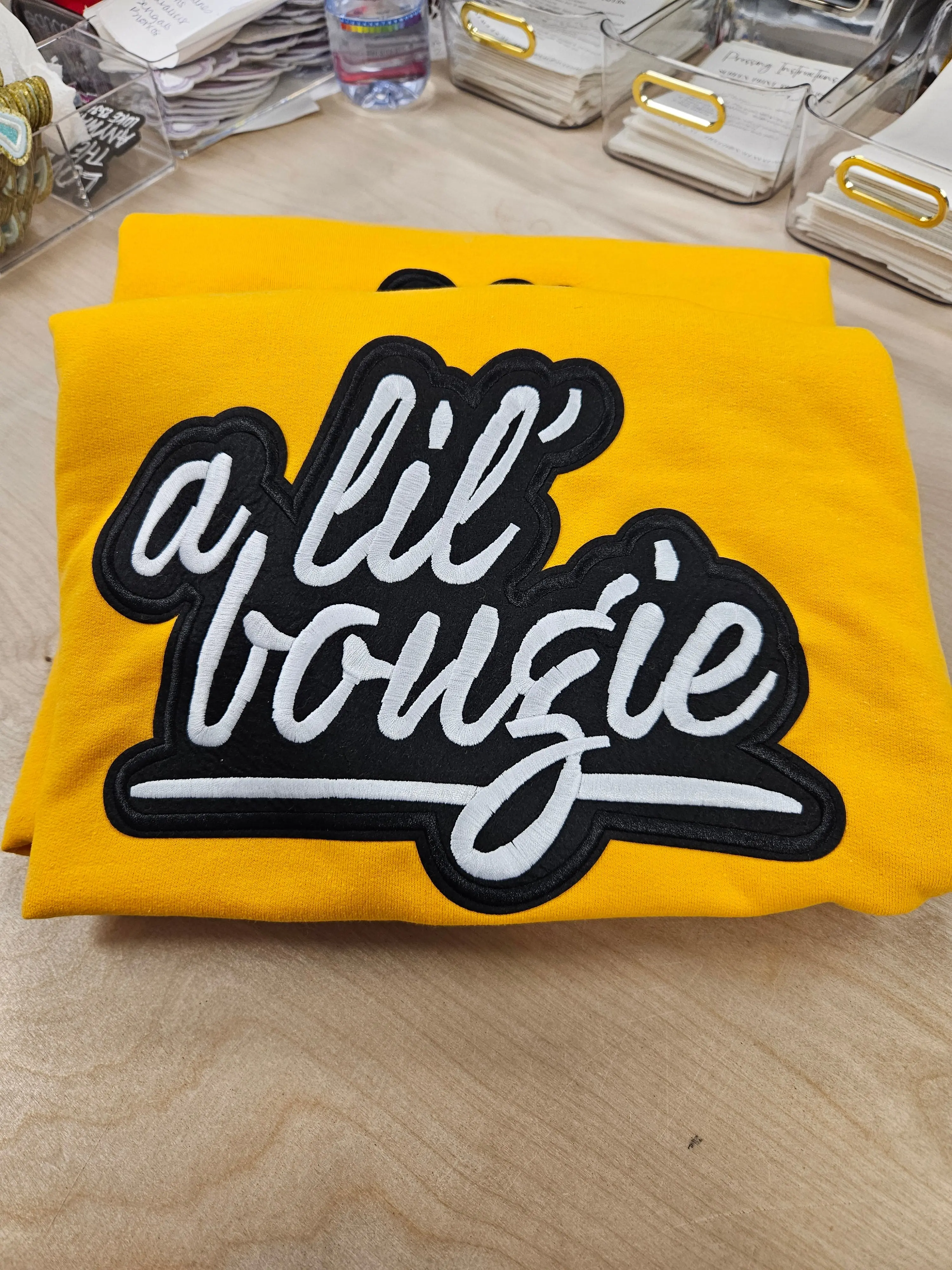 A Lil Bougie Embroidered Patch Sweatshirt