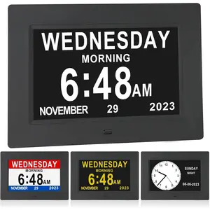 7 Inch  Day Date Time Digital Day Calendar Clock with Auto-Dimming 12  Reminders Dementia Clocks for Senior  impaired Vision Memory Loss