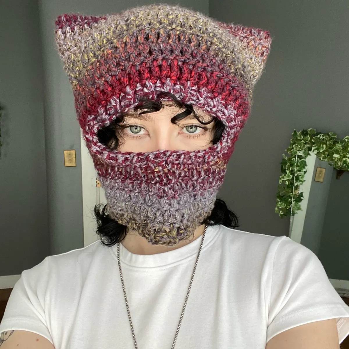 balaclava crochet cat ear hat face covering fashion accessories