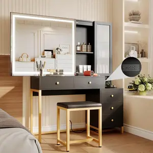 Vanity With Sliding Mirror And LED Lights