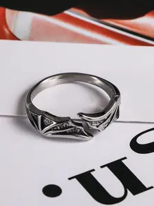 Punk Style Bat Design Cuff Ring, Statement Rings, Fashion Accessories for Men, Stainless Steel Jewelry for Party, Daily Clothing Decor, Trendy Exquisite Jewelry for Birthday Gift