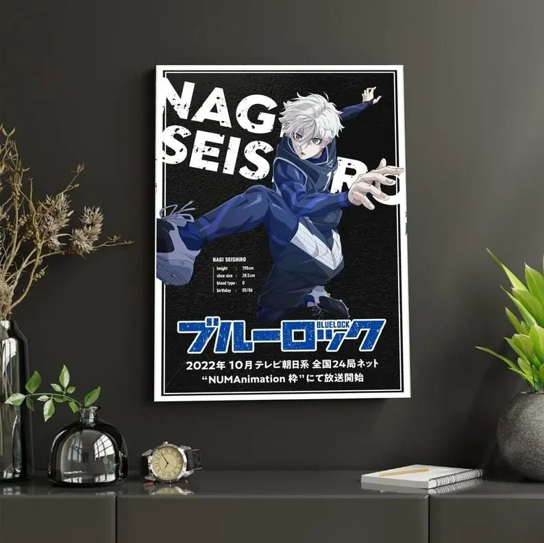 Nagi Seishiro Blue Lock Anime Soccer Character Artistic Unframed Poster Print - Multi-Size Paper Photo Mounted Artwork, Home Wall Decor, Wardrobe & Kid Room Decoration, Sports Anime Gift