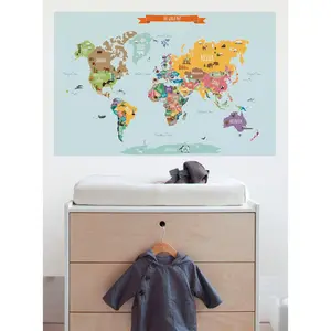 Countries of the World Map Wall Sticker