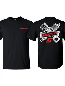 Snap-On Mechanic's Exclusive T-Shirt — Featuring Engine Parts Graphic; Ideal for Daily Wear and Outdoor Activities — Men's Crew Neck, Short-Sleeve Top with Streetwear Style