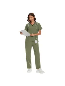 Doctor Work Clothes Beauty Hospital Staff Uniform Suit New Short-sleeved Long Pants Color Matching Hand Washing Suit