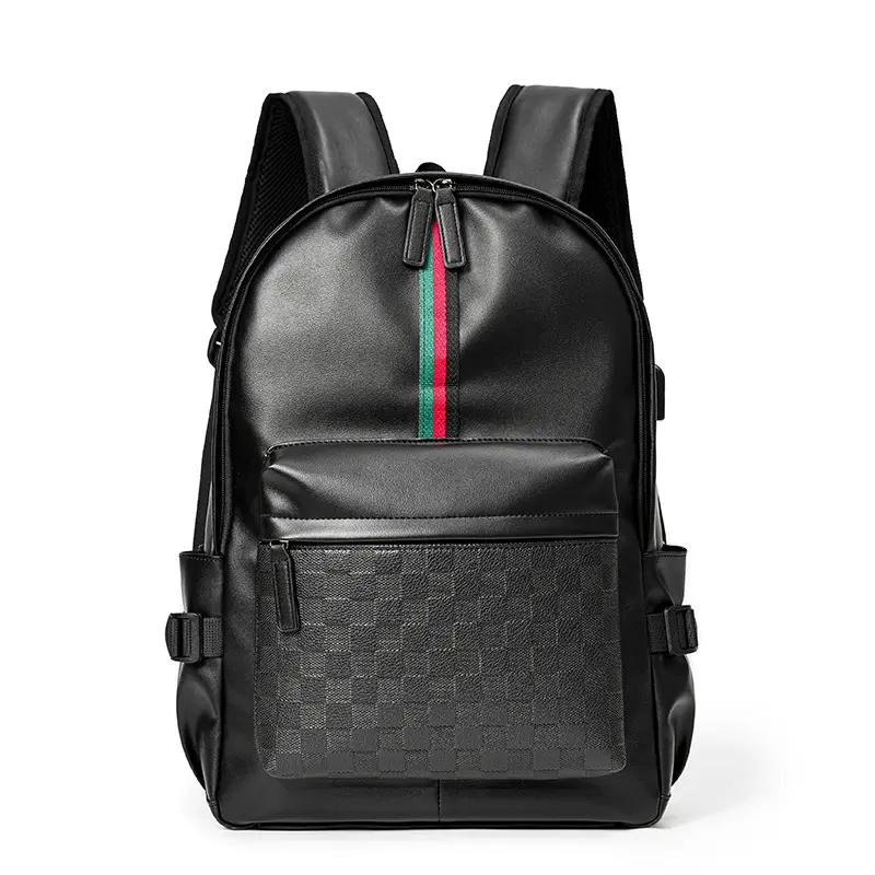 Leather backpack,, casual business travel hiking backpack, suitable for 15.6-inch laptop bag  school college schoolbag