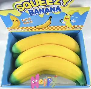 Huge Banana Squishy Stress-Relief Gift Cute Squishy Squeeze Desk Decor for Anxiety Relief Fluffy Slow Rebound Squishies Pocket Stress Helper
