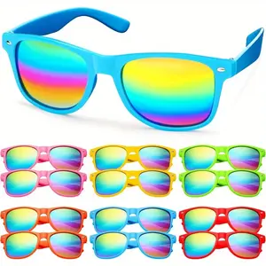 12pcs SYNCUFN Neon UV Protection Youngsters Fashion Glasses - 6 Vibrant Colors, Lightweight Durable Plastic Frames for Pool Party Favors, Birthday Goody Bags, Outdoor Events, Uv Protection Eyewear, Trendy Eyewear, Stylish Youngsters Glasses