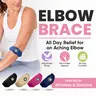 Sleeve Stars Adjustable Elbow Brace - Breathable Knit Sports Sleeves, Arm Compression Support, Stay-Put Straps, 18 to 23 Inches Forearm Support for Tennis/Golf Elbow, Office & Sports Use (For Men’s, Women’s)