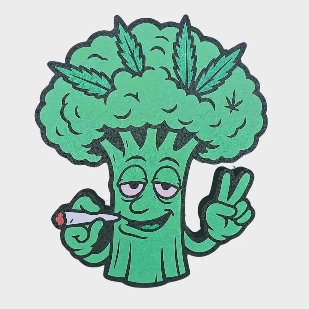 Smokin' Broccoli Buddy Wall Art – Funny 3D Printed Decor