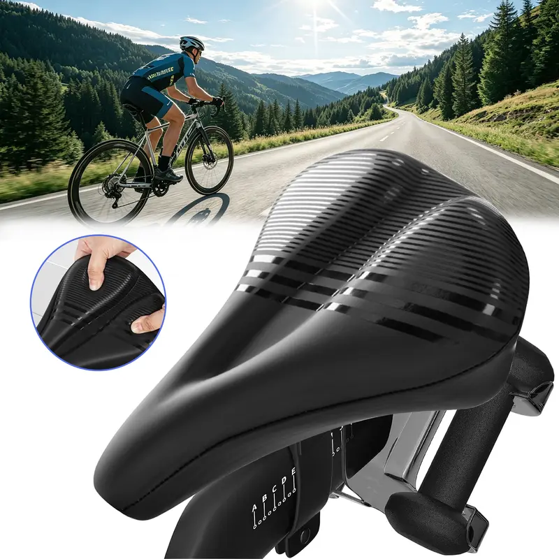 Exercise Bike Road Bike Saddle Cushion Oversized Bike Seat Cushion  Replacement, Comfortable Bike Saddle For Men
