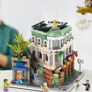 New Elegant Hotel Building Block Assembly Model Set, Space Decoration Ornament, Creative Romantic Life, Holiday Gift, Building Blocks Set