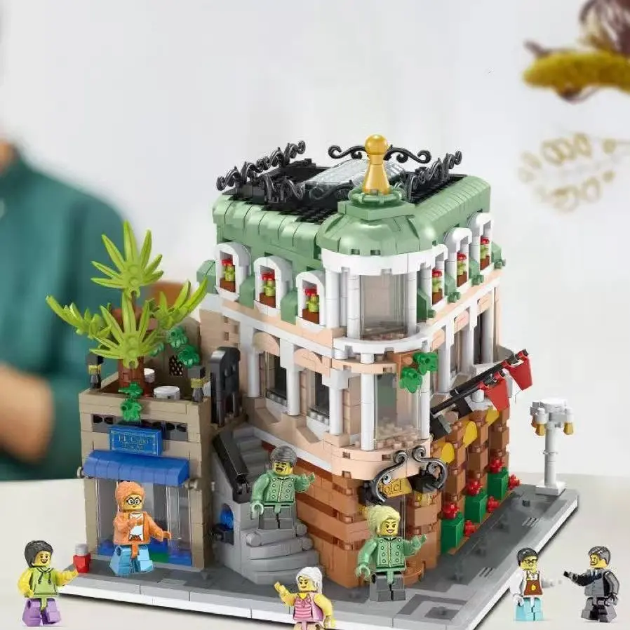 New Elegant Hotel Building Block Kit Assembly Model Set, Diy Building Model, Space Decoration Ornament, Creative Romantic Life, Holiday Gift, Building Blocks Set, Model Kits, Collectible Building Set