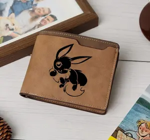 Winking Eevee Engraved Wallet, Anime, Manga, personalized item, comic character, cartoon, iconic anime, Dragon, gift Craft leather wallet,Slim Wallet,Minimalist,Men’s Wallet,Card Holder,Trendy 2025,Luxury