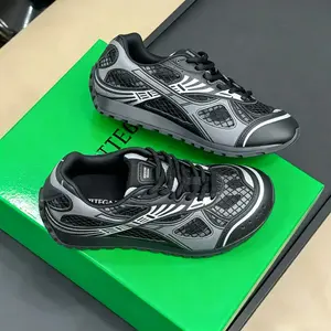 Viral Black Grey Techwear Sneakers Women Men - Breathable Mesh Chunky Running Shoes, Non-Slip Lightweight Cyberpunk Trainers for Street Style Daily Wear  black grey sneakers