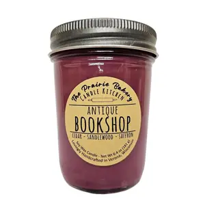 Antique Bookshop | Scented Soy Wax Candle | Incense Cedar Saffron Sandalwood Scent | Housewarming Birthday Wedding Holiday Gift