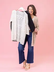 Open Front Crochet Cardigan by DD Design | S-3XL Open Front Crochet Cardigan by DD Design | S-3XL