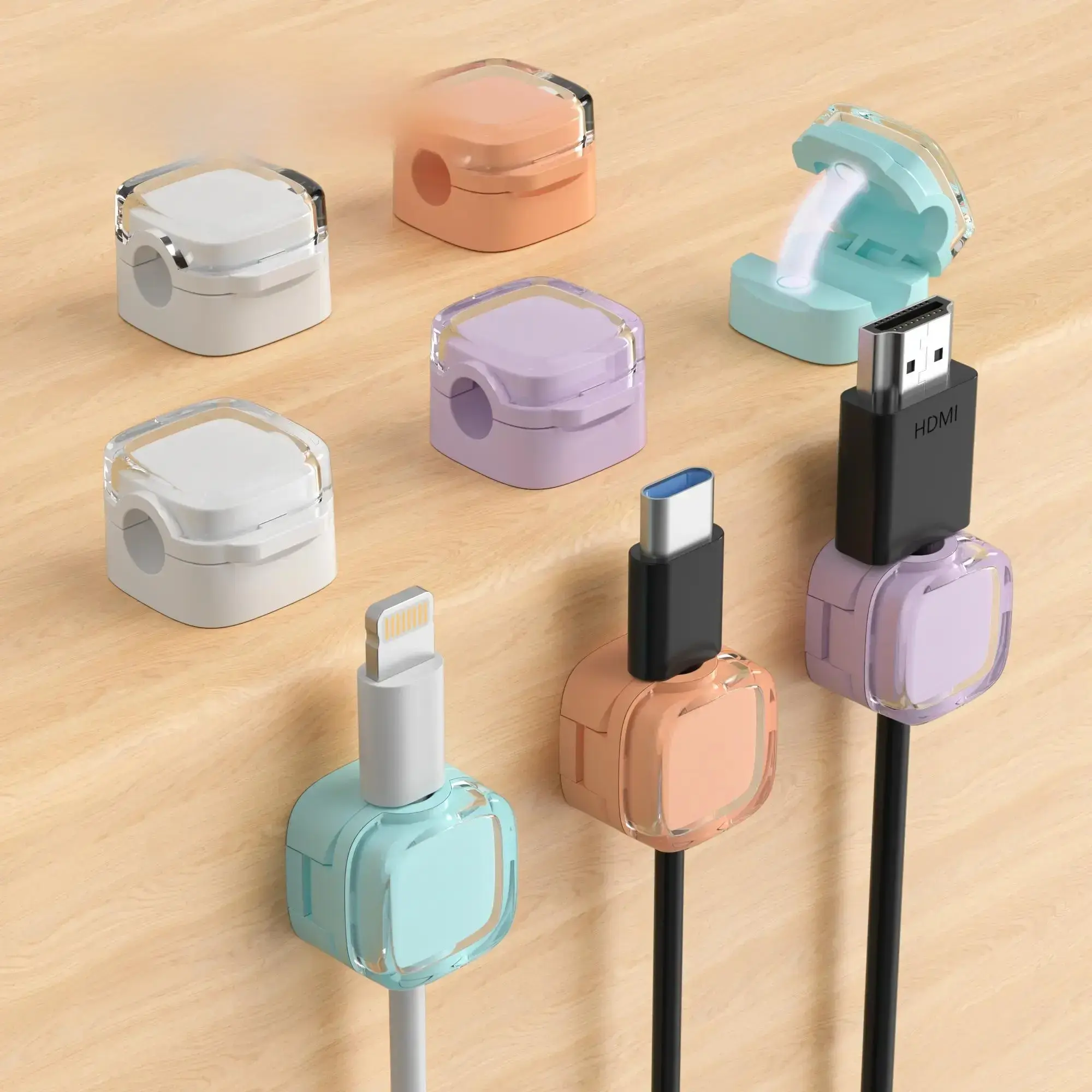 Silicone Cable Protector Cover - Cute Anti-Break Cord Saver, Portable Wire Organizer for iPhone, Type-C, HDMI & All Charging Cords