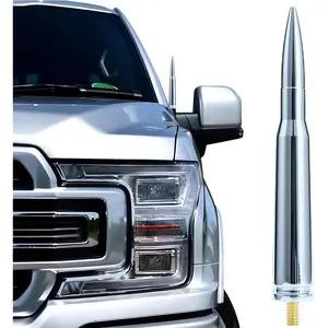 Chrome Bullet Antenna Fit for Ford F150/RAM1500/Silverado&GMC Sierra | Chrome plated, Bullet shaped high-strength aluminum alloy material