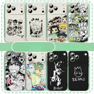 Dr. Stone Senku Ishigami Anime Phone Case for iPhone 17 16 15 14 13 12 11 PROMAX PLUS PRO, Premium TPU Soft Cover with Precise Cutouts, Classic Straight Edge