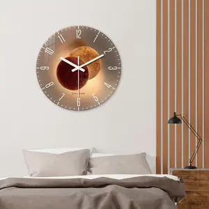 Acrylic Wall Clock with Light Art Design, Creative Decorative Clock, Silent Operation, Perfect for Living Room, Study, Bedroom, Dining Room, Kitchen Decor