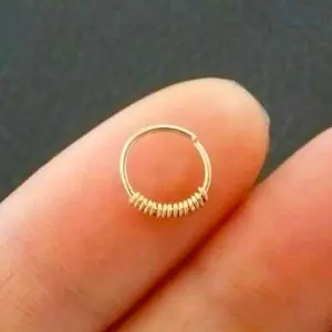 Small Gold Nose Ring • 14k Goldfill Cartilage Hoop • Silverfill Triple Helix Hoop Piercing • Classic Tragus Earring • 20g 18g 16g Daily Hoop